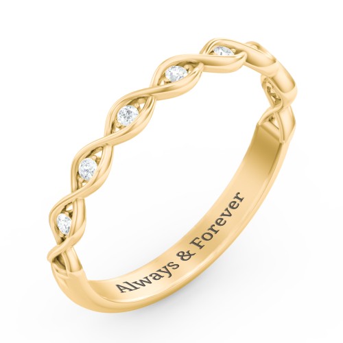 Dreaming Of You Accent Band – 10K Yellow Gold with White Premium Zirconia