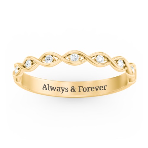 Dreaming Of You Accent Band – 10K Yellow Gold with White Premium Zirconia