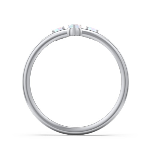 Stacking Ring with 1-5 Stones – Sterling Silver with Opal