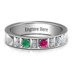 Contemporary Elegance Birthstone Band