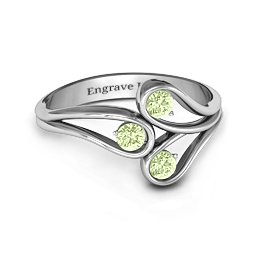 Eternal Elegance Three-Stone Ring in 925 Sterling Silver with Peridot