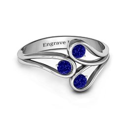 Eternal Elegance Three-Stone Ring in 925 Sterling Silver with Blue Sapphire