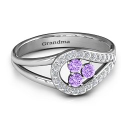Illuminating Accents Ring in 925 Sterling Silver with Amethyst
