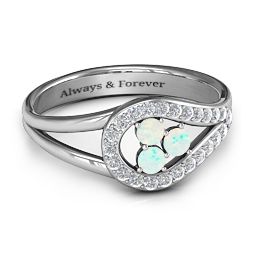 Illuminating Accents Ring in 925 Sterling Silver with Opal