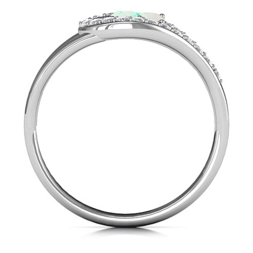 Illuminating Accents Ring – Sterling Silver with Opal and Cubic Zirconia