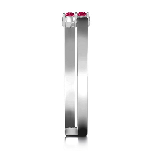 Diagonal Dazzle Ring With 2-3 Gemstones