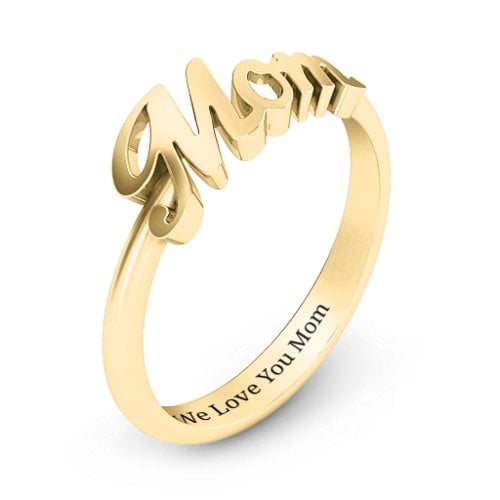 All About Mom Name Ring – 10K Yellow Gold
