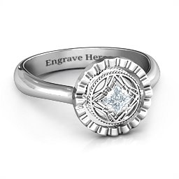 Fancy Halo Flip Ring in 925 Sterling Silver
