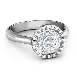 Fancy Halo Flip Ring in 925 Sterling Silver
