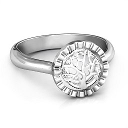 Fancy Halo Flip Ring in 925 Sterling Silver