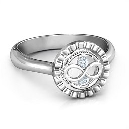 Fancy Halo Flip Ring in 925 Sterling Silver