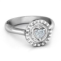 Fancy Halo Flip Ring in 925 Sterling Silver