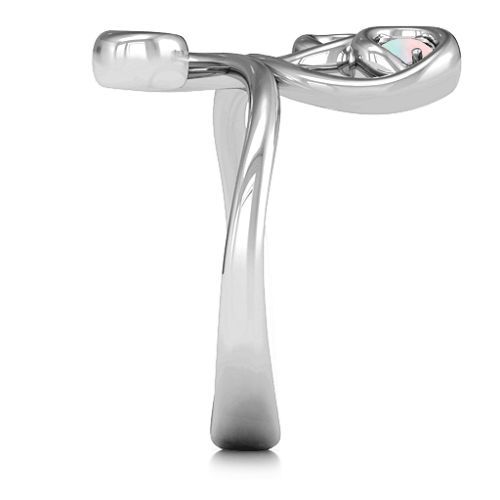 Whimsical Waves 3-Stone Ring – Sterling Silver with Opal