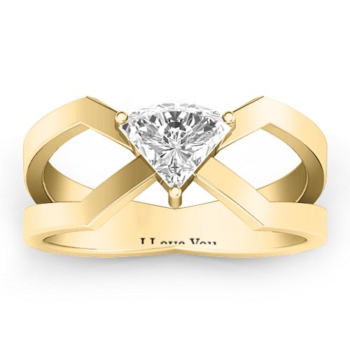 Enchanting Angles Ring – 10K Yellow Gold with White Premium Zirconia