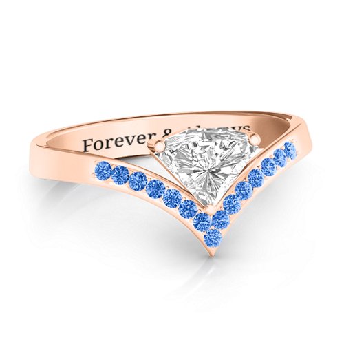 Modern Magic Ring – 10K Rose Gold with White Premium Zirconia and Fancy Blue Premium Zirconia
