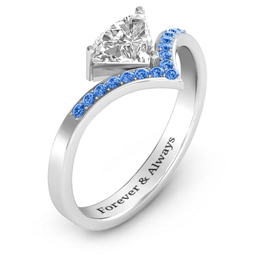 Modern Magic Ring – Sterling Silver with White Premium Zirconia and Fancy Blue Premium Zirconia