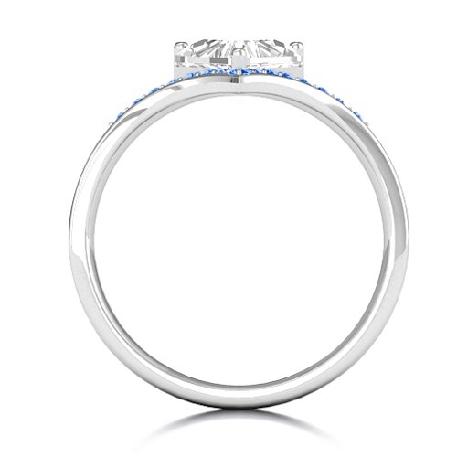Modern Magic Ring – Sterling Silver with White Premium Zirconia and Fancy Blue Premium Zirconia