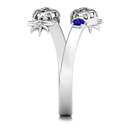 Pineapple Passion Wraparound Ring – Sterling Silver with Blue Sapphire
