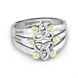 Celtic Celebration Ring in 925 Sterling Silver with Peridot