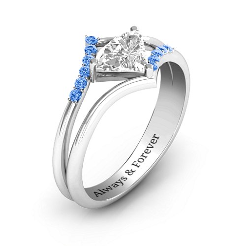 Vision Of Love Ring – Sterling Silver with White Premium Zirconia and Fancy Blue Premium Zirconia