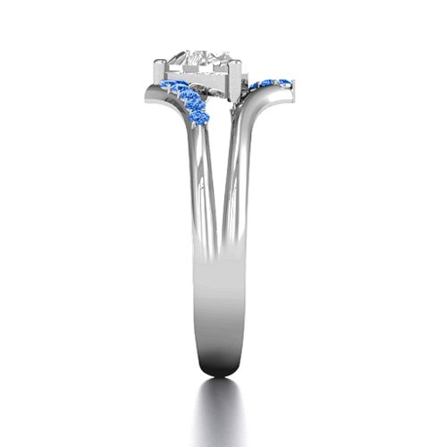 Vision Of Love Ring – Sterling Silver with White Premium Zirconia and Fancy Blue Premium Zirconia
