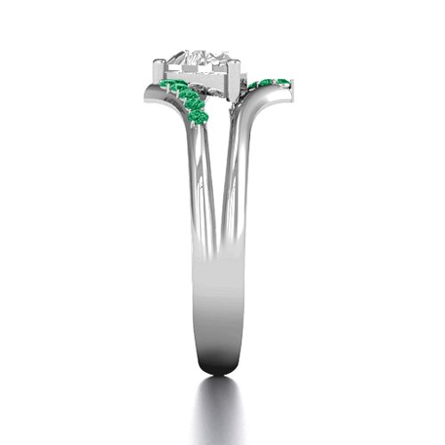 Vision Of Love Ring – Sterling Silver with White Premium Zirconia and Green Premium Zirconia