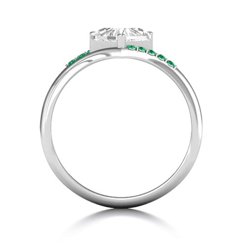 Vision Of Love Ring – Sterling Silver with White Premium Zirconia and Green Premium Zirconia