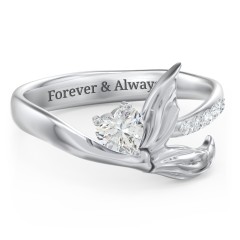 Mystical Mermaid Ring – Sterling Silver with Citrine and White Premium Zirconia