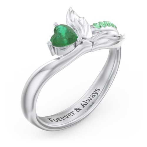 Mystical Mermaid Ring – Sterling Silver with Emerald and Green Premium Zirconia