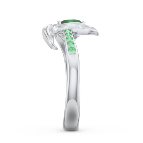 Mystical Mermaid Ring – Sterling Silver with Emerald and Green Premium Zirconia