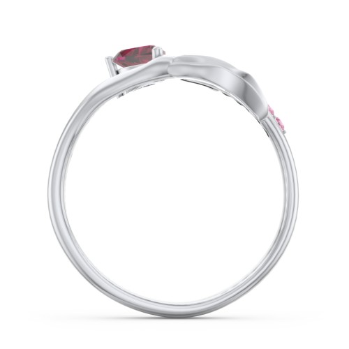 Mystical Mermaid Ring – Sterling Silver with Ruby and Red Premium Zirconia