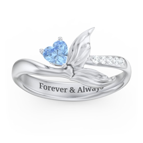 Mystical Mermaid Ring – Sterling Silver with Blue Topaz and White Premium Zirconia
