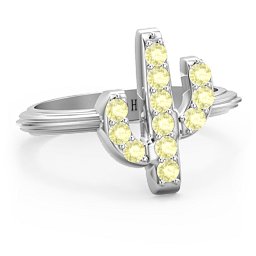 Chic In Cactus Ring in 925 Sterling Silver with Citrine