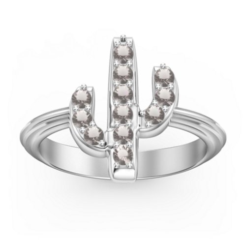 Chic In Cactus Ring – Sterling Silver with Smokey Quartz