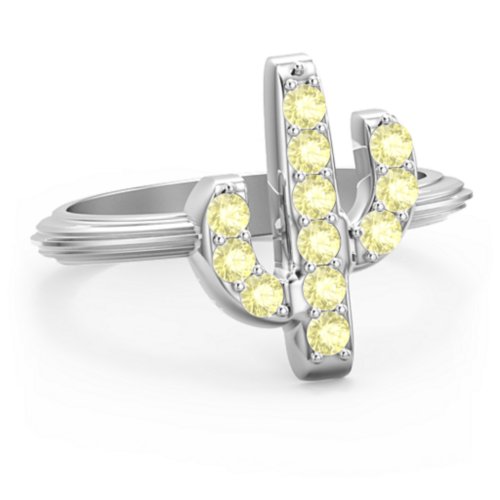 Chic In Cactus Ring – Sterling Silver with Citrine