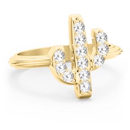 Chic In Cactus Ring in 10K Solid Yellow Gold
