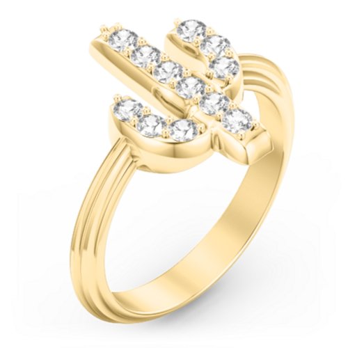 Chic In Cactus Ring – 10K Yellow Gold with Cubic Zirconia