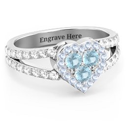Written in the Stars Heart Cluster Ring