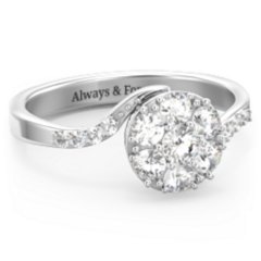 Ariel Round Cluster Ring – 10K White Gold with Cubic Zirconia and White Premium Zirconia