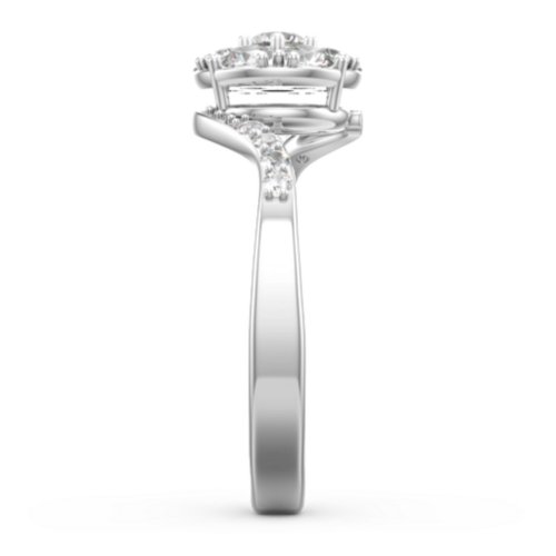 Ariel Round Cluster Ring – 10K White Gold with Cubic Zirconia and White Premium Zirconia
