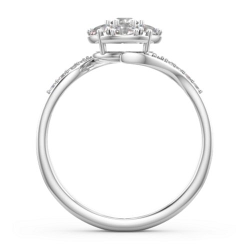 Ariel Round Cluster Ring – 10K White Gold with Cubic Zirconia and White Premium Zirconia