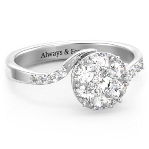 Ariel Round Cluster Ring – 10K White Gold with Cubic Zirconia and White Premium Zirconia