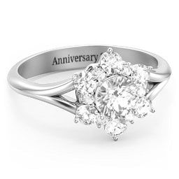 Aurora Round Cluster Ring with Birthstones