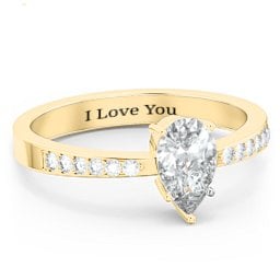 Fancy Pear Shape Ring with Accent band