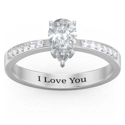 Fancy Pear Shape Ring with Accent band