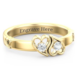 Shape of My Heart Ring in 14K Solid Yellow Gold