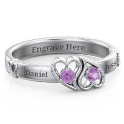 Shape of My Heart Ring in 925 Sterling Silver with Amethyst