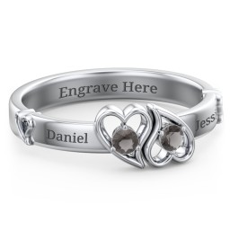 Shape of My Heart Ring in 925 Sterling Silver with Smokey Quartz