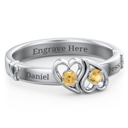 Shape of My Heart Ring in 925 Sterling Silver with Citrine