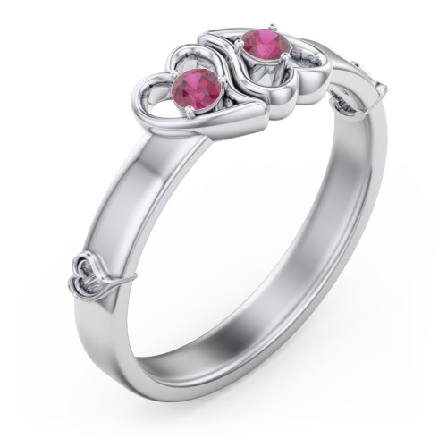 Shape of My Heart Ring – Sterling Silver with Ruby